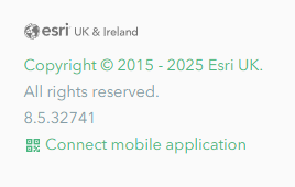 Home page snippet showing version number