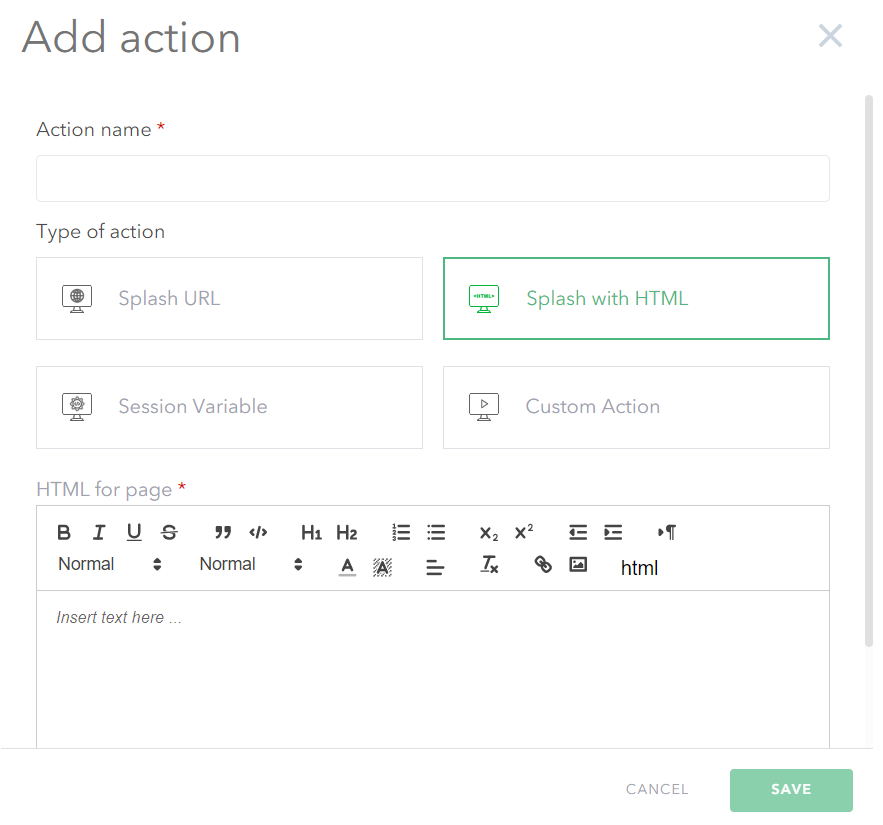 Startup action