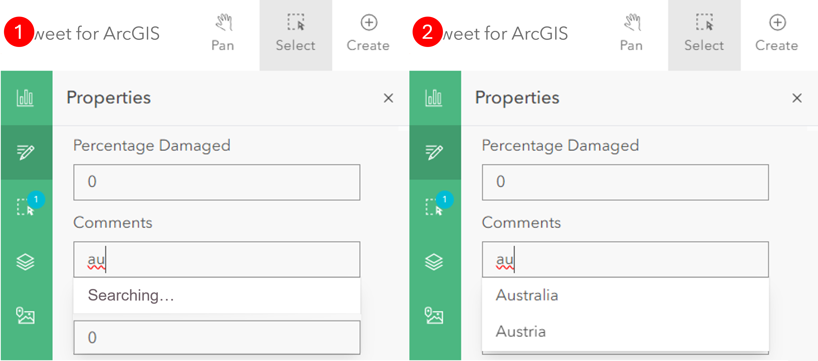 Example lookup rule inside the editing application