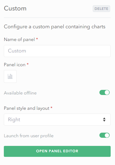 Custom Right Panel - settings