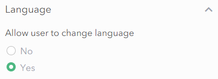 The language setting in the builder